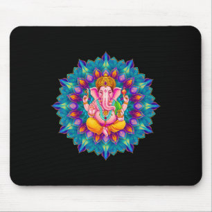 Alfombrilla De Ratón Hindu Ganesha Puja Dios Elefante India Meditación