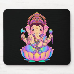 Alfombrilla De Ratón Hindu Ganesha Puja Dios Elefante India Meditación