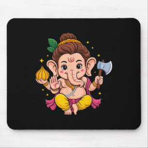 Alfombrilla De Ratón Hindu Ganesha Puja Dios Elefante India Meditación