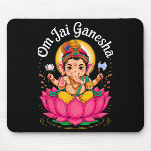Alfombrilla De Ratón Hindu Ganesha Puja Elephant God India Meditación Y