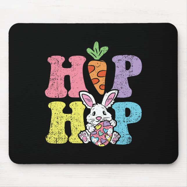 Alfombrilla De Ratón Hip Hop Easter Bunny Egg Hung Rabbit Spring (Frente)