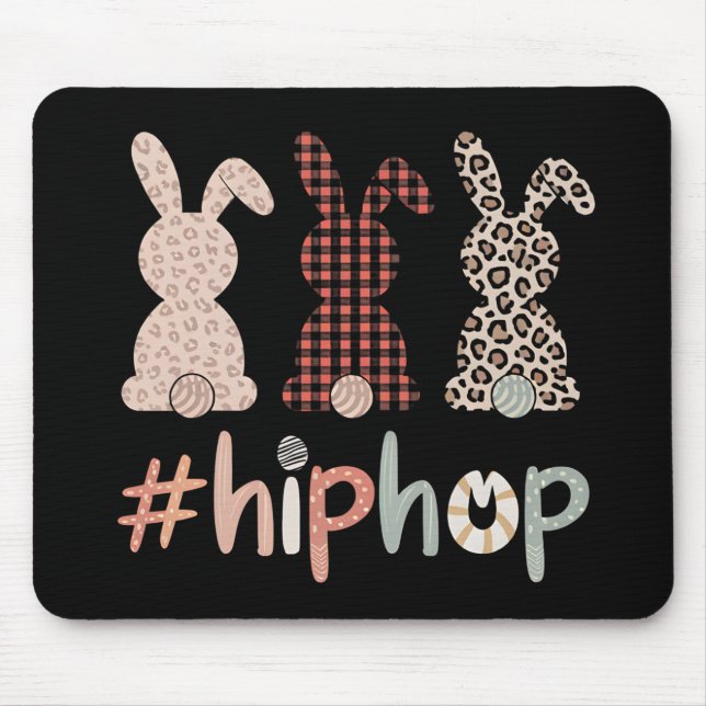 Alfombrilla De Ratón Hip Hop Easter Bunny Spring Cute (Frente)