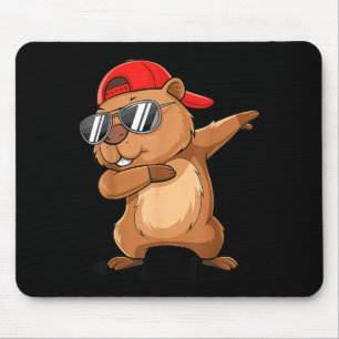 Alfombrilla De Ratón Hip Hop Marmota haciendo Dab con gorra al revés Su