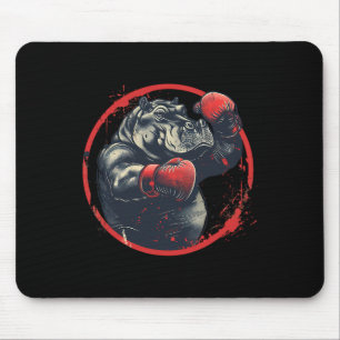 Alfombrilla De Ratón Hipopótamo boxeador con guantes de boxeo kickboxin