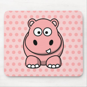 Alfombrilla De Ratón Hipopótamo Rosa Lindo