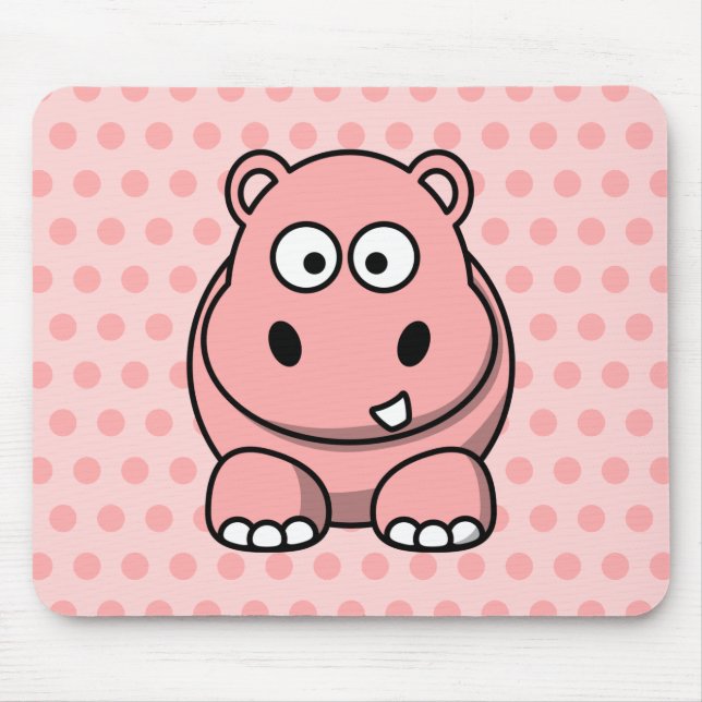 Alfombrilla De Ratón Hipopótamo Rosa Lindo (Frente)