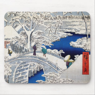 Alfombrilla De Ratón Hiroshige Utagawa - Puente de tambor en Meguro