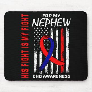 Alfombrilla De Ratón His Fight Nephew Chd Awareness American Flag Graph