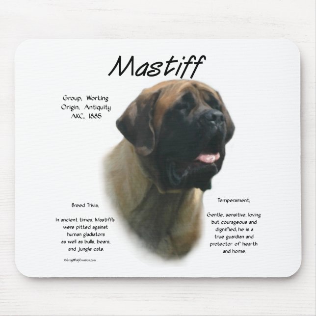 Alfombrilla De Ratón Historia de Apricot Mastiff (Frente)