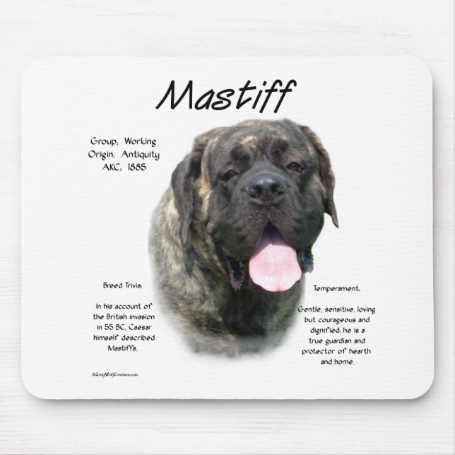 Alfombrilla De Ratón Historia de Brindle Mastiff (Frente)