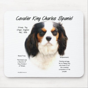 Alfombrilla De Ratón Historia de Cavalier King Charles Spaniel (tricolo