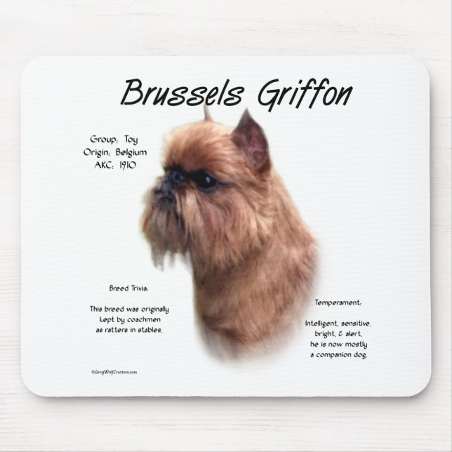 Alfombrilla De Ratón Historia de Rough Brussels Griffon (Frente)