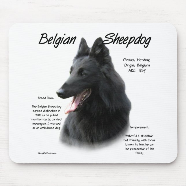 Alfombrilla De Ratón Historia del Sheepdog belga; todo sobre los Sheepd (Frente)