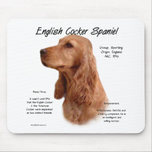 Alfombrilla De Ratón Historia española del Cocker inglés rojo