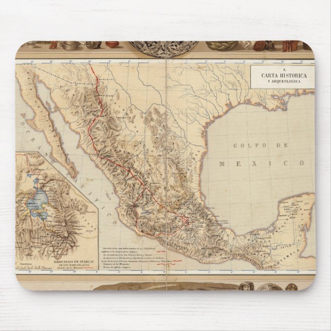 Alfombrilla De Ratón Historia y arquitectura de México (Frente)