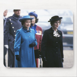Alfombrilla De Ratón HM Queen Elizabeth II-Margaret Thatcher