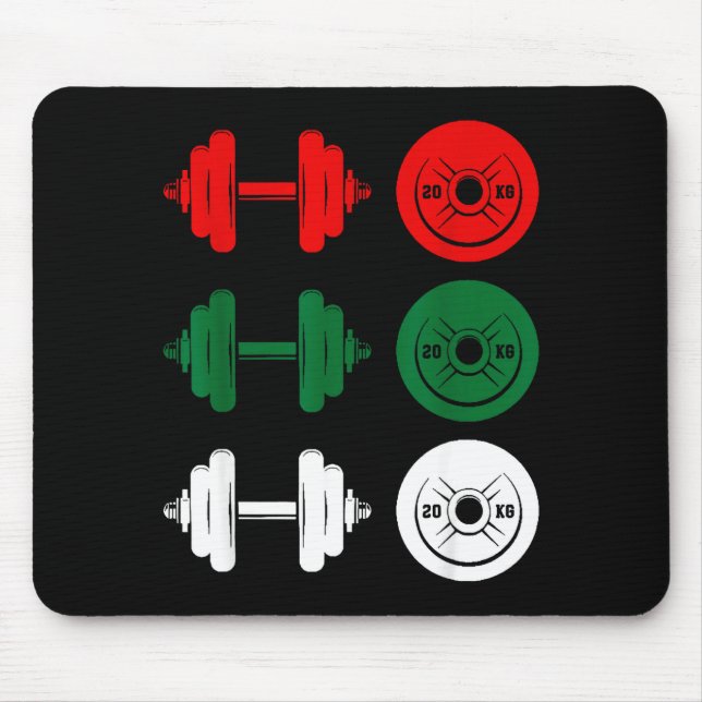 Alfombrilla De Ratón Ho Ho Ho Funny Dumbbell Christmas Weightlifting Gy (Frente)