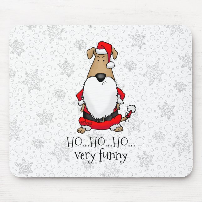 Alfombrilla De Ratón HO HO HO Muy Gracioso Santa Costume Perro Sarcásti (Frente)