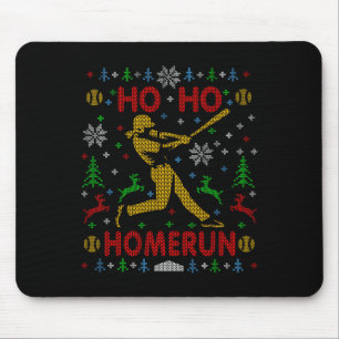Alfombrilla De Ratón Ho Ho Homerun Fastpitch Softll Navidad Fea Parte