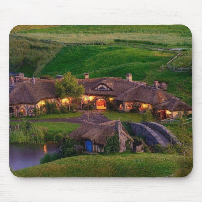 Alfombrilla De Ratón Hobbiton Nueva Zelanda Mousepad (Frente)