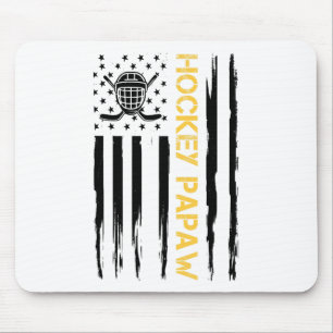 Alfombrilla De Ratón Hockey Abuelo Hockey Jugador Bandera De EE. UU. 