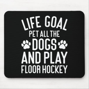 Alfombrilla De Ratón Hockey de Suelo Y Perros Divertido Me Encantan Los