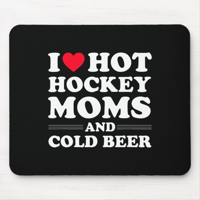 Alfombrilla De Ratón Hockey divertidos me encantan las mamás de hockey  (Frente)