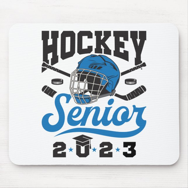 Alfombrilla De Ratón Hockey Senior 2023 Graduation Blue White (Frente)