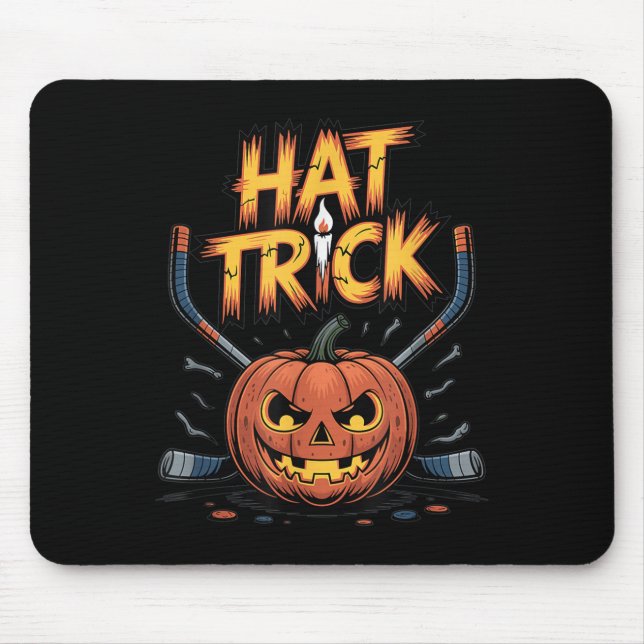 Alfombrilla De Ratón Hockey Trick Halloween Soky Pumpkin Ice Hockey Hal (Frente)