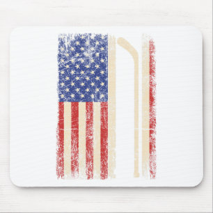 Alfombrilla De Ratón Hockey Usa Bandera Americana Palo De Hockey Hockey