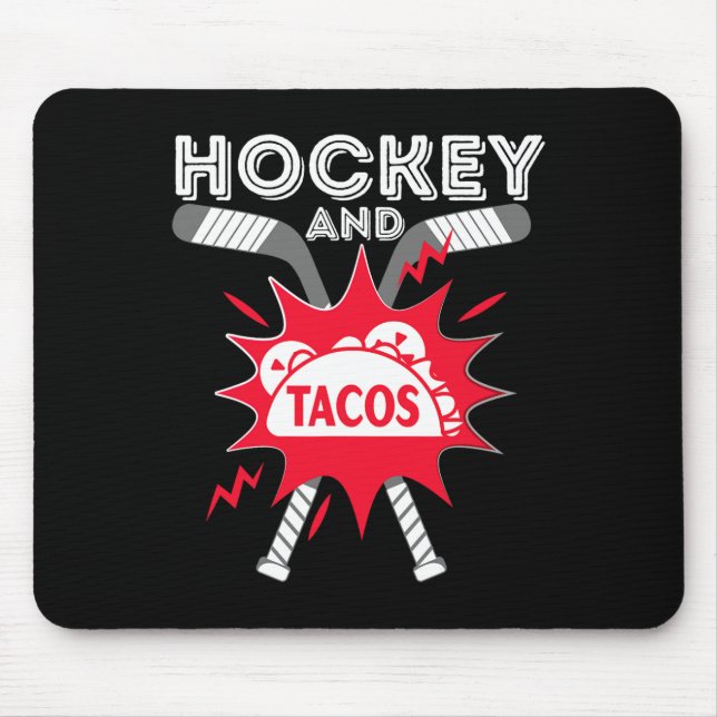 Alfombrilla De Ratón Hockey y tacos: Hockey sobre hielo divertido (Frente)