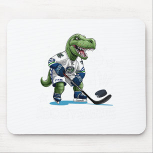 Alfombrilla De Ratón Hockeysaurus Dinosaurio Divertido Hockey Niños Hoc