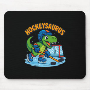 Alfombrilla De Ratón Hockeysaurus Dinosaurio Divertido Hockey Sobre Hie