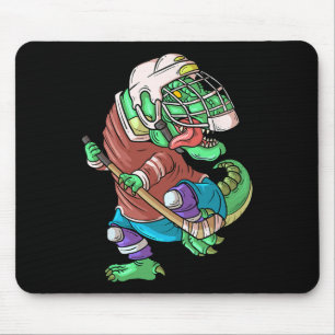 Alfombrilla De Ratón Hockeysaurus Kids T-rex Dinosaurio Con Hockey Sobr