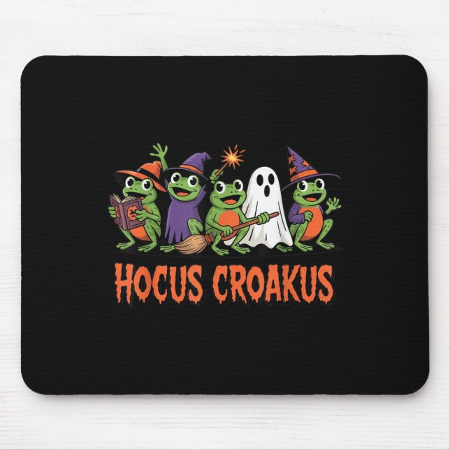 Alfombrilla De Ratón Hocus Croakus Frog Halloween Magic Spell Funny Wit (Frente)