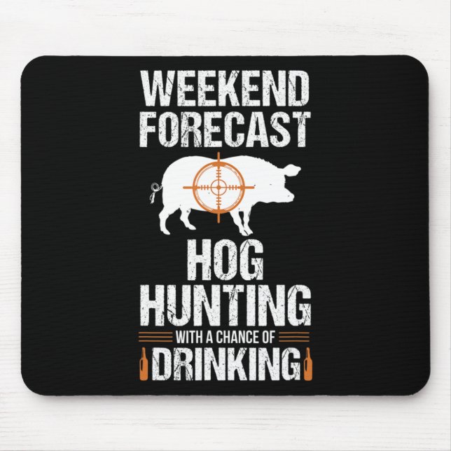 Alfombrilla De Ratón Hog Hung Fun Weekend Beer Boar Hunter Pig Gift (Frente)