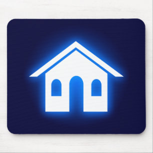 Alfombrilla De Ratón hogar de resplandor azul
