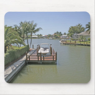 Alfombrilla De Ratón Hogares y muelles en el canal Marco Island Florida