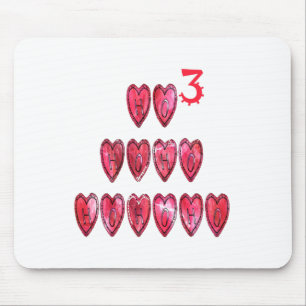 Alfombrilla De Ratón ¡Hohoho! Navidades de texto de corazones frescos d