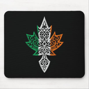 Alfombrilla De Ratón Hoja de arce canadiense irlandesa - negro
