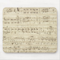 Hoja de música en pergamino manuscrita en tinta