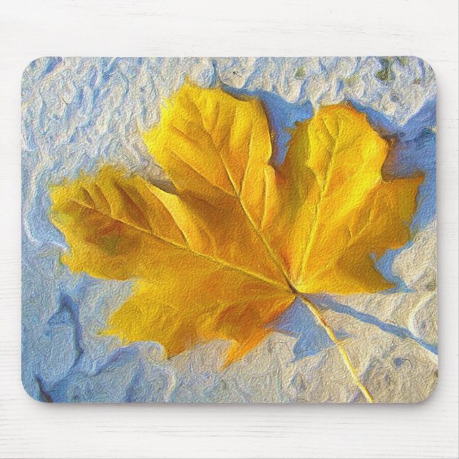 Alfombrilla De Ratón Hoja de oro ~ Mousepad (Frente)