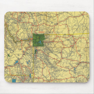 Alfombrilla De Ratón Hoja de ruta Idaho, Mont, Mapa Wyo