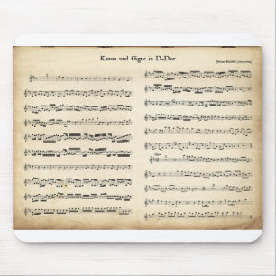 Alfombrilla De Ratón Hoja musical Pachelbel Kanon und Gigue en D Dur