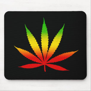 Alfombrilla De Ratón Hoja Rastafarian Mousepad jamaicano de Rasta del