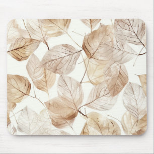 Alfombrilla De Ratón Hojas blancas beige