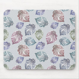 Alfombrilla De Ratón Hojas de apertura sobre fondo gris claro