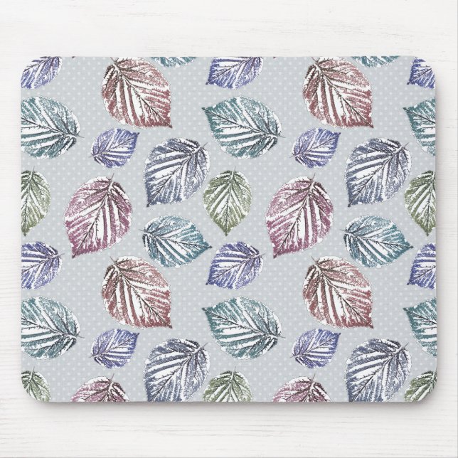 Alfombrilla De Ratón Hojas de apertura sobre fondo gris claro (Frente)