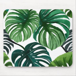 Alfombrilla De Ratón Hojas de Monstera | Acuarela Moderna Simple