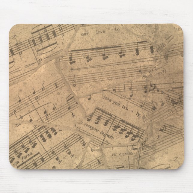 Alfombrilla De Ratón Hojas de música antiguas Mousepad (Frente)